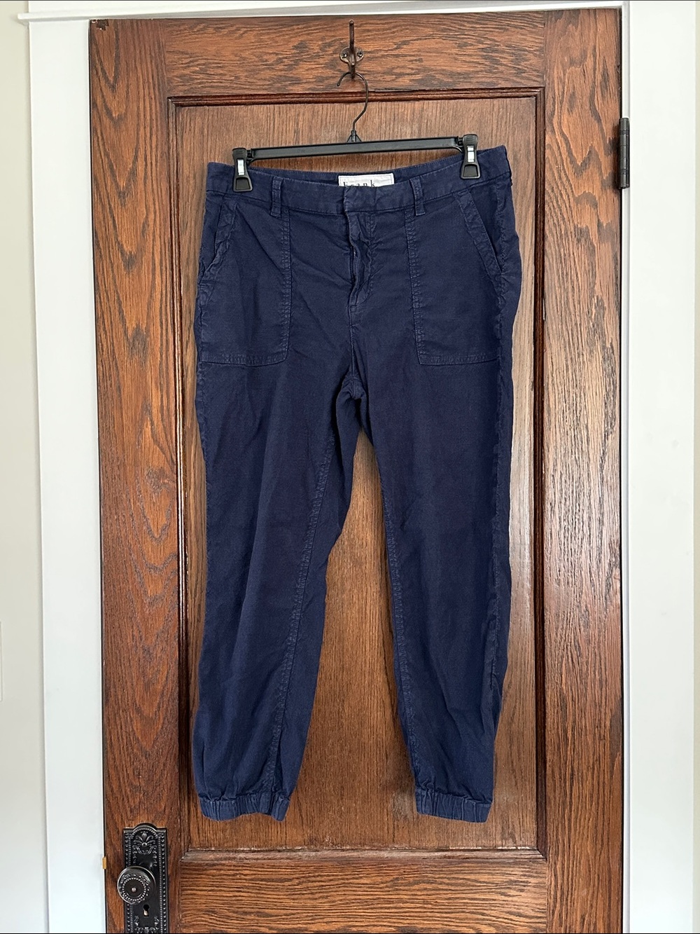 Frank & Eileen Jameson Navy Linen Jogger - Size 12